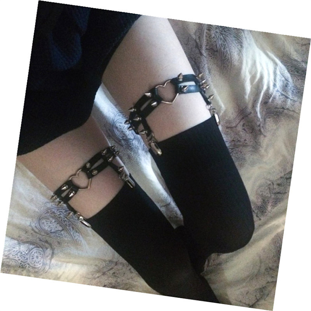 1 adet kadın Punk Goth kalp PU - Garter Belt Set incelemesi ve fiyatı